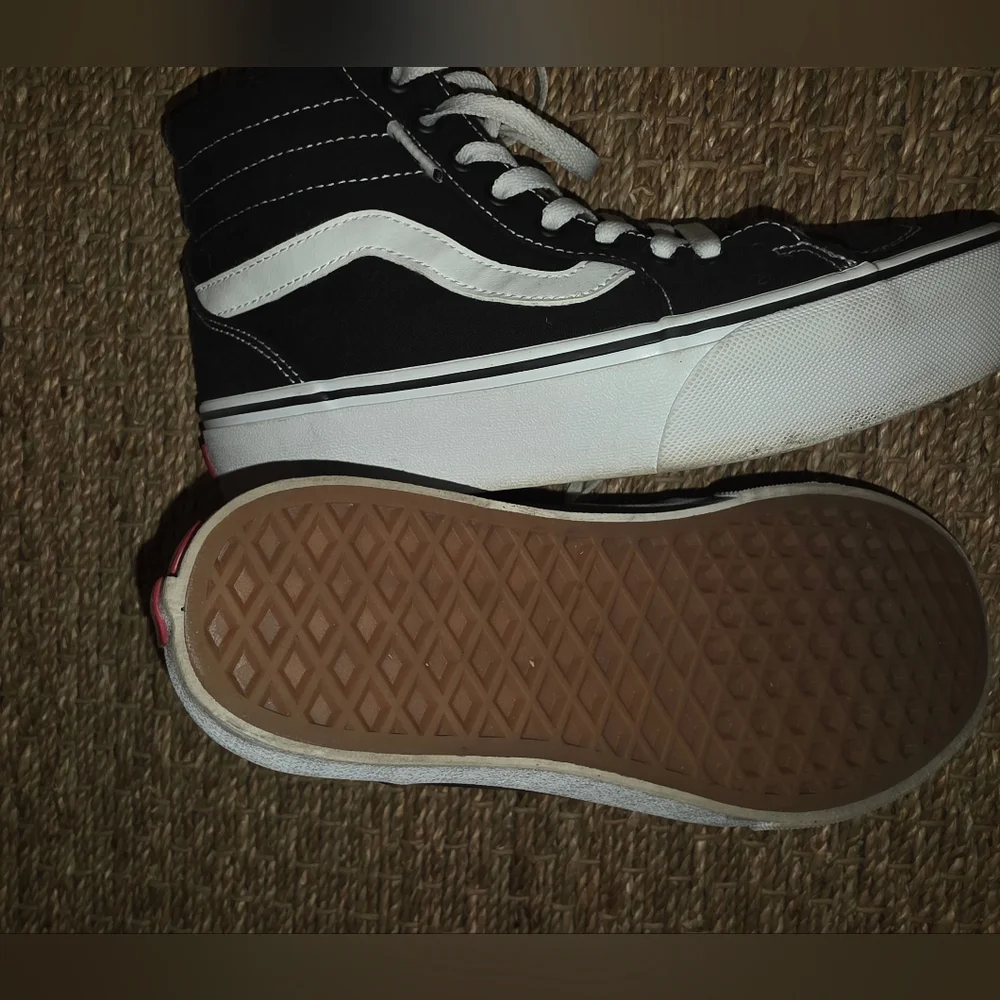 Vans Hi-Top Platform Black And White Stacked, Womens Size 7 - Picture 3 of 5